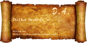 Dulka András névjegykártya